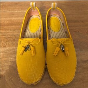 Coach Yellow Cloth Espadrilles with Leather Tassels‎
